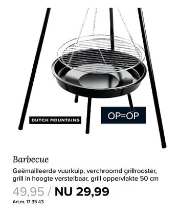 Aanbiedingen Barbecue - Dutch Mountains - Geldig van 25/09/2017 tot 08/10/2017 bij Kijkshop