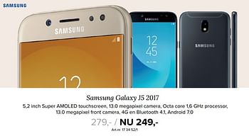 Aanbiedingen Samsung galaxy j5 2017 - Samsung - Geldig van 25/09/2017 tot 08/10/2017 bij Kijkshop