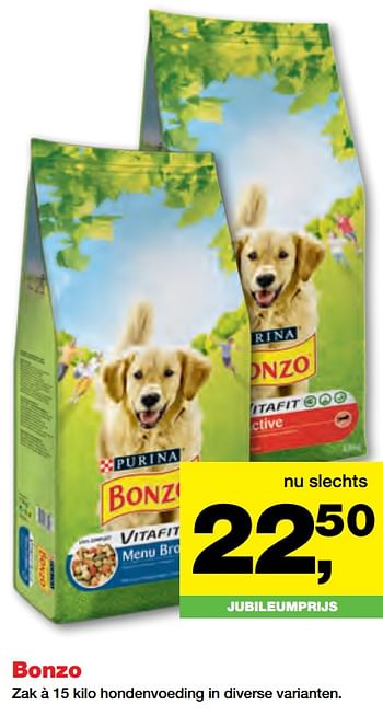 Aanbiedingen Bonzo hondenvoeding - Purina - Geldig van 25/09/2017 tot 08/10/2017 bij Jumper