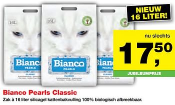 Aanbiedingen Bianco pearls classic silicagel kattenbakvulling 100% biologisch afbreekbaar - Bianco - Geldig van 25/09/2017 tot 08/10/2017 bij Jumper