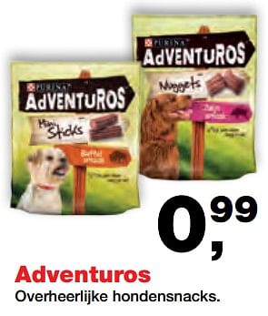 Aanbiedingen Adventuros overheerlijke hondensnacks - Purina - Geldig van 25/09/2017 tot 08/10/2017 bij Jumper