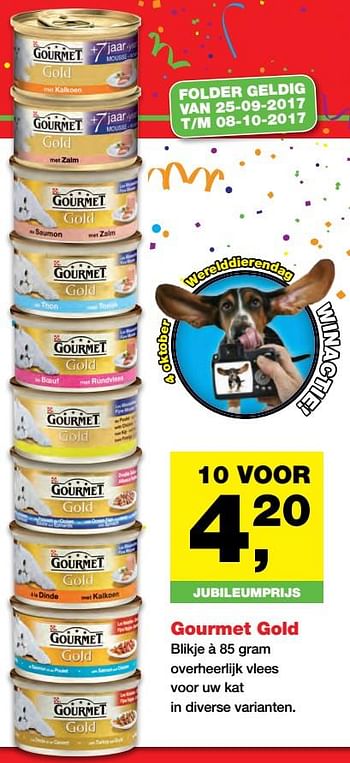 Aanbiedingen Gourmet gold - Purina - Geldig van 25/09/2017 tot 08/10/2017 bij Jumper