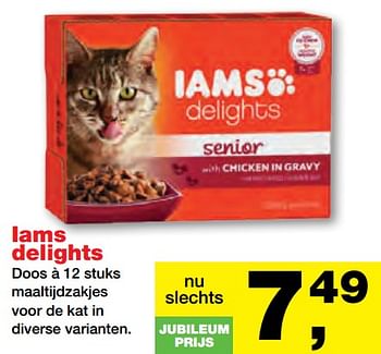Aanbiedingen Iams delights maaltijdzakjes voor de kat in diverse varianten - IAMS - Geldig van 25/09/2017 tot 08/10/2017 bij Jumper