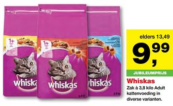 Aanbiedingen Whiskas adult kattenvoeding in diverse varianten - Whiskas - Geldig van 25/09/2017 tot 08/10/2017 bij Jumper