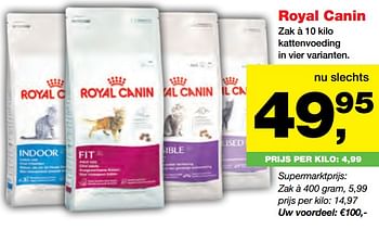 Aanbiedingen Royal canin kattenvoeding in vier varianten - Royal Canin - Geldig van 25/09/2017 tot 08/10/2017 bij Jumper