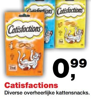Aanbiedingen Catisfactions diverse overheerlijke kattensnacks - Catisfactions - Geldig van 25/09/2017 tot 08/10/2017 bij Jumper