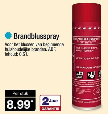 Aanbiedingen Brandblusspray - Huismerk - Aldi - Geldig van 25/09/2017 tot 01/10/2017 bij Aldi