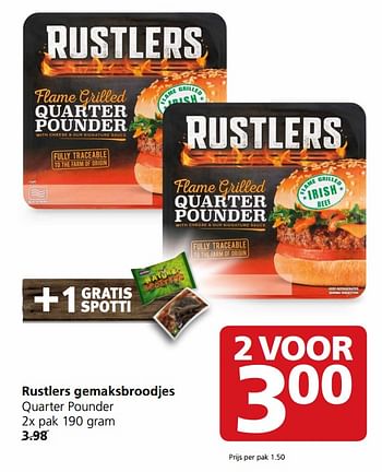 Aanbiedingen Rustlers gemaksbroodjes - Rustlers - Geldig van 25/09/2017 tot 01/10/2017 bij Jan Linders