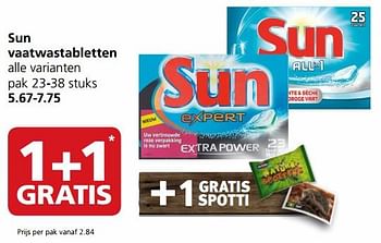 Aanbiedingen Sun vaatwastabletten - Sun - Geldig van 25/09/2017 tot 01/10/2017 bij Jan Linders