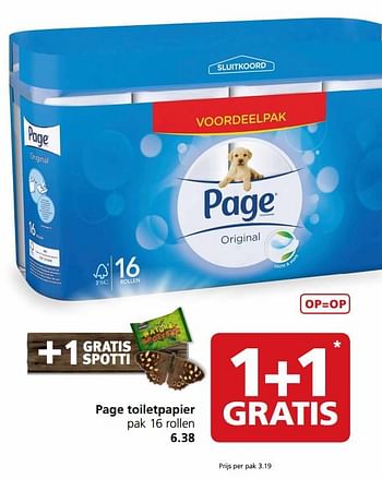Aanbiedingen Page toiletpapier - Page - Geldig van 25/09/2017 tot 01/10/2017 bij Jan Linders