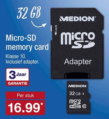 Aanbiedingen Medion micro-sd memory card - Medion - Geldig van 25/09/2017 tot 01/10/2017 bij Aldi