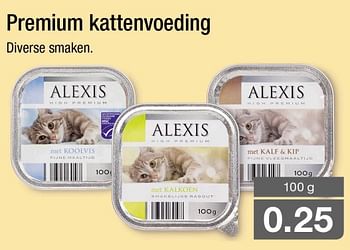 Aanbiedingen Premium kattenvoeding - Alexis - Geldig van 25/09/2017 tot 01/10/2017 bij Aldi