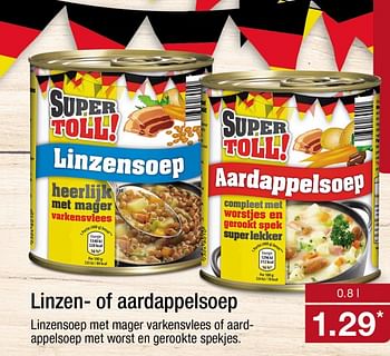 Aanbiedingen Linzen-of aardappelsoep - Huismerk - Aldi - Geldig van 25/09/2017 tot 01/10/2017 bij Aldi