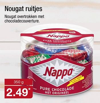 Aanbiedingen Nougat ruitjes - Nappo - Geldig van 25/09/2017 tot 01/10/2017 bij Aldi