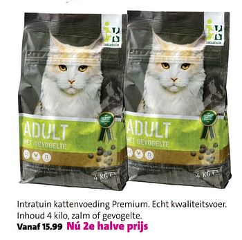 Aanbiedingen Intratuin kattenvoeding premium - Huismerk - Intratuin - Geldig van 25/09/2017 tot 04/10/2017 bij Intratuin