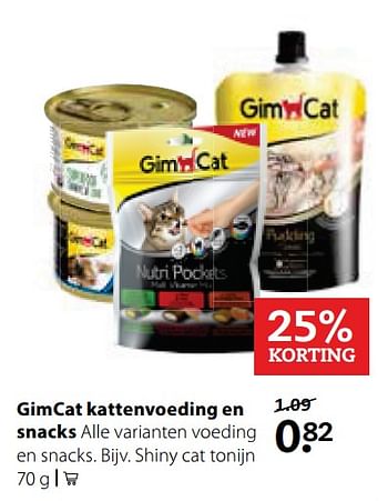 Aanbiedingen Gimcat kattenvoeding en snacks - Gim Cat - Geldig van 25/09/2017 tot 08/10/2017 bij Pets Place