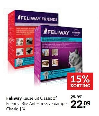 Aanbiedingen Feliway keuze uit classic of friends - Feliway - Geldig van 25/09/2017 tot 08/10/2017 bij Pets Place