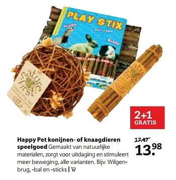 Aanbiedingen Happy pet konijnen- of knaagdieren speelgoed - Happy Pet - Geldig van 25/09/2017 tot 08/10/2017 bij Pets Place