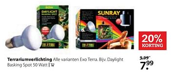 Aanbiedingen Terrariumverlichting daylight basking spot - Sun Ray - Geldig van 25/09/2017 tot 08/10/2017 bij Pets Place