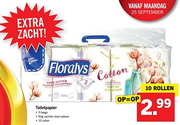 Aanbiedingen Toiletpapier - Floralys - Geldig van 25/09/2017 tot 30/09/2017 bij Lidl