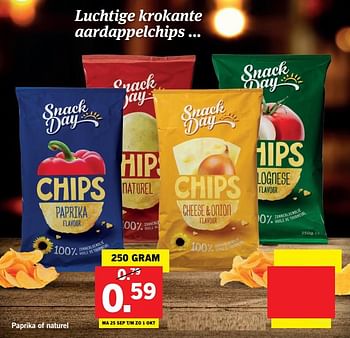 Aanbiedingen Paprika of naturel - Snack Day - Geldig van 25/09/2017 tot 30/09/2017 bij Lidl