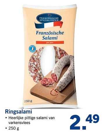Aanbiedingen Ringsalami - Specialites Francaises - Geldig van 25/09/2017 tot 30/09/2017 bij Lidl