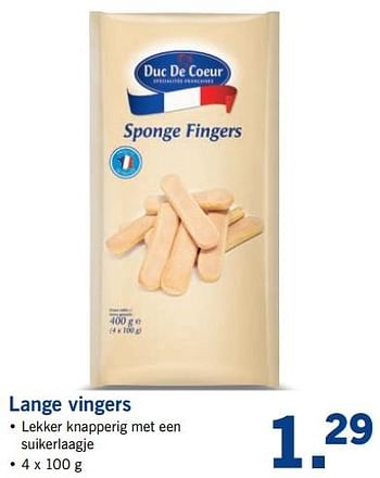 Aanbiedingen Lange vingers - Duc De Coeur - Geldig van 25/09/2017 tot 30/09/2017 bij Lidl