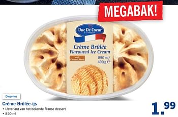 Aanbiedingen Crème brûlée-ijs - Duc De Coeur - Geldig van 25/09/2017 tot 30/09/2017 bij Lidl