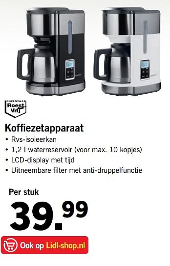 Aanbiedingen Koffiezetapparaat - Huismerk - Lidl - Geldig van 25/09/2017 tot 30/09/2017 bij Lidl