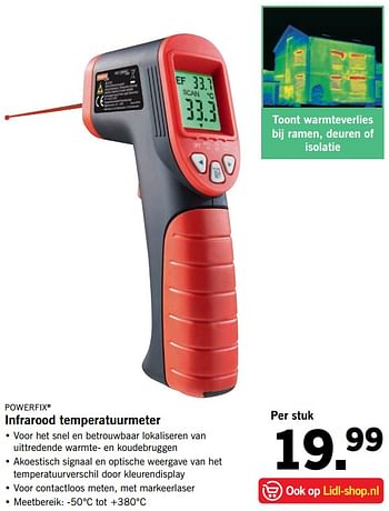 Aanbiedingen Powerfix infrarood temperatuurmeter - PowerFix - Geldig van 25/09/2017 tot 30/09/2017 bij Lidl