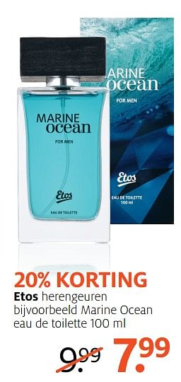 Aanbiedingen Marine ocean eau de toilette - Marine Ocean - Geldig van 25/09/2017 tot 08/10/2017 bij Etos