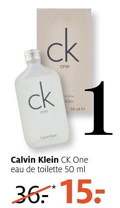 Aanbiedingen Calvin klein ck one eau de toilette - Calvin Klein - Geldig van 25/09/2017 tot 08/10/2017 bij Etos