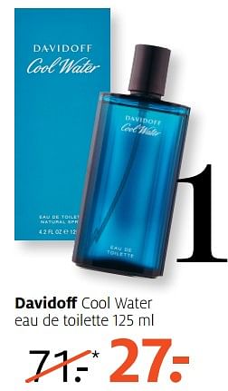 Aanbiedingen Davidoff cool water eau de toilette - Davidoff - Geldig van 25/09/2017 tot 08/10/2017 bij Etos