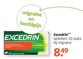 Aanbiedingen Excedrin tabletten - Excedrin - Geldig van 25/09/2017 tot 08/10/2017 bij Etos