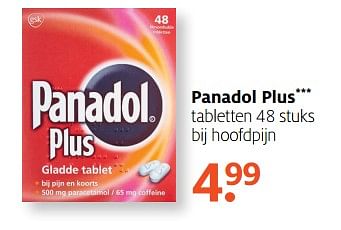 Aanbiedingen Panadol plus tabletten - Panadol - Geldig van 25/09/2017 tot 08/10/2017 bij Etos