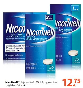 Aanbiedingen Mint 2 mg nicotine zuigtablet - nicotinell - Geldig van 25/09/2017 tot 08/10/2017 bij Etos