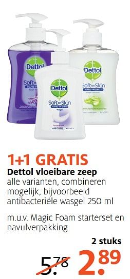 Aanbiedingen Dettol vloeibare zeep - Dettol - Geldig van 25/09/2017 tot 08/10/2017 bij Etos