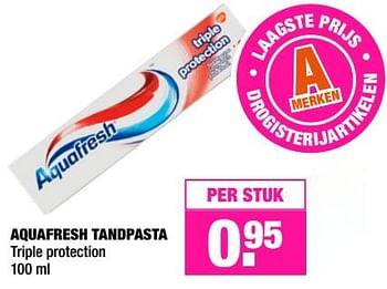 Aanbiedingen Aquafresh tandpasta triple protection - Aquafresh - Geldig van 25/09/2017 tot 08/10/2017 bij Big Bazar