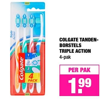 Aanbiedingen Colgate tandenborstels triple action - Colgate - Geldig van 25/09/2017 tot 08/10/2017 bij Big Bazar