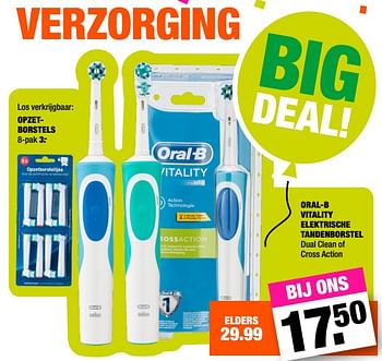 Aanbiedingen Oral-b vitality elektrische tandenborstel - Oral-B - Geldig van 25/09/2017 tot 08/10/2017 bij Big Bazar