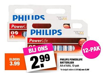 Aanbiedingen Philips powerlife batterijen - Philips - Geldig van 25/09/2017 tot 08/10/2017 bij Big Bazar