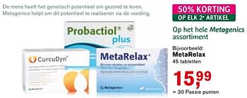 Aanbiedingen Metarelax - Metagenics - Geldig van 25/09/2017 tot 22/10/2017 bij Holland & Barrett
