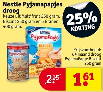 Aanbiedingen 6+ maand droog pyjamapapje biscuit - Nestlé - Geldig van 26/09/2017 tot 08/10/2017 bij Kruidvat