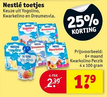 Aanbiedingen 6+ maand kwarkolino perzik - Nestlé - Geldig van 26/09/2017 tot 08/10/2017 bij Kruidvat