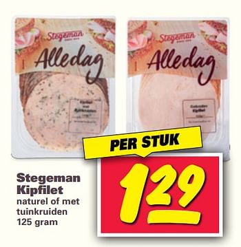 Aanbiedingen Stegeman kipfilet naturel of met tuinkruiden - Stegeman - Geldig van 25/09/2017 tot 01/10/2017 bij Nettorama