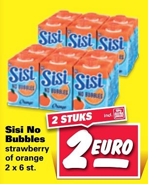 Aanbiedingen Sisi no bubbles strawberry of orange - Sisi - Geldig van 25/09/2017 tot 01/10/2017 bij Nettorama