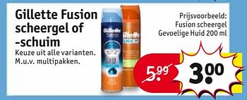 Aanbiedingen Fusion scheergel gevoelige huid - Gillette - Geldig van 26/09/2017 tot 08/10/2017 bij Kruidvat