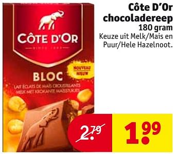 Aanbiedingen Côte d`or chocoladereep - Cote D'Or - Geldig van 26/09/2017 tot 08/10/2017 bij Kruidvat