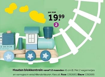 Aanbiedingen Houten blokkentrein roze - Little Dutch - Geldig van 25/09/2017 tot 10/12/2017 bij Intertoys
