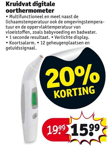 Aanbiedingen Kruidvat digitale oorthermometer - Huismerk - Kruidvat - Geldig van 26/09/2017 tot 08/10/2017 bij Kruidvat